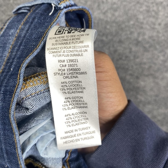 FRAME Le High Straight Jeans Womens 28 Blue Medium Wash Raw Hem Stretch Denim - Picture 7 of 11